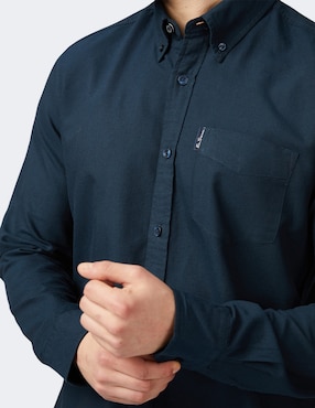 Camisa business casual Ben Sherman de algodón manga larga para hombre