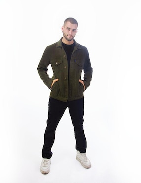 Chamarra denim indicum de mezclilla con bolsillos para hombre