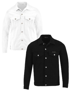 Set chamarra denim indicum denim de mezclilla con bolsillos para hombre