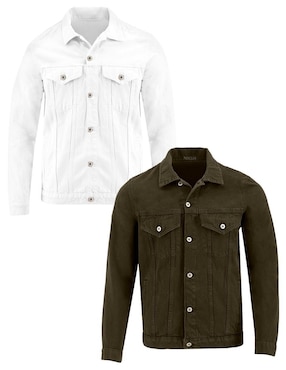 Set chamarra denim indicum denim de mezclilla con bolsillos para hombre