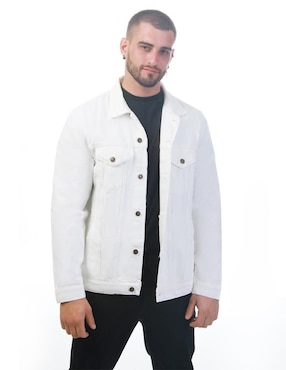 Set chamarra denim indicum denim de mezclilla con bolsillos para hombre