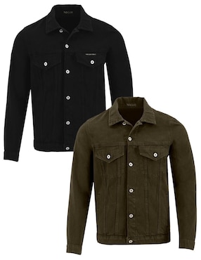 Set chamarra denim indicum denim de mezclilla con bolsillos para hombre