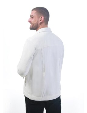Chamarra denim Indicum denim de mezclilla con bolsillos para hombre