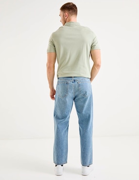 Jeans relaxed slim Abercrombie & Fitch lavado medio para hombre