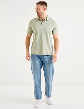 Jeans relaxed slim Abercrombie & Fitch lavado medio para hombre