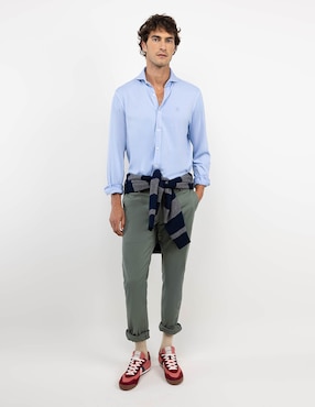 Camisa casual El Ganso de algodón manga larga para hombre