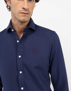 Camisa casual El Ganso de algodón manga larga para hombre