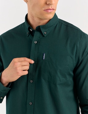 Camisa bussiness casual Ben Sherman de algodón manga larga para hombre