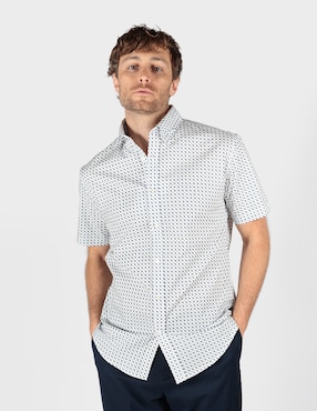 Camisa business casual Ben Sherman de algodón manga corta para hombre
