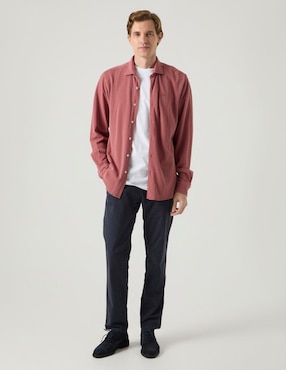 Camisa casual Scotta de algodón manga larga para hombre
