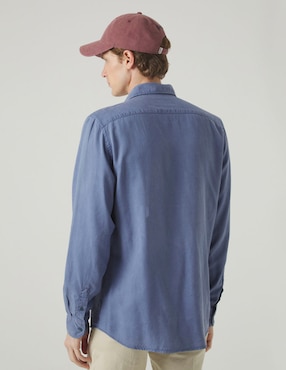 Camisa casual Scotta de lino manga larga para hombre