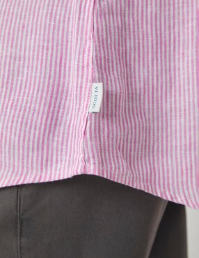 Camisa casual Scotta de lino manga larga para hombre