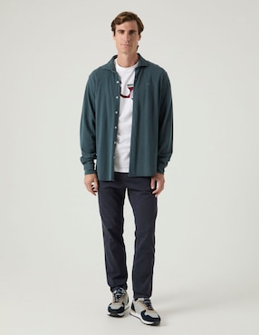 Sobrecamisa casual Scotta de algodón manga larga para hombre