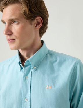 Camisa casual Scotta de algodón manga larga para hombre