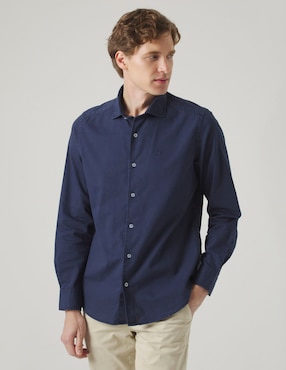 Camisa casual Scotta de algodón manga larga para hombre