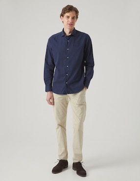 Camisa casual Scotta de algodón manga larga para hombre