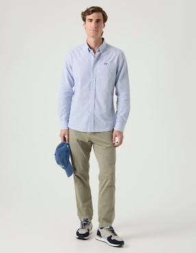 Camisa casual Scotta de algodón manga larga para hombre