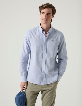 Camisa casual Scotta de algodón manga larga para hombre