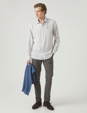 Camisa casual Scotta de algodón manga larga para hombre