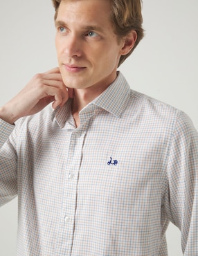 Camisa casual Scotta de algodón manga larga para hombre