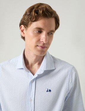 Camisa casual Scotta de algodón manga larga para hombre