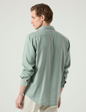 Camisa casual Scotta de algodón manga larga para hombre