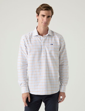 Camisa casual Scotta de algodón manga larga para hombre