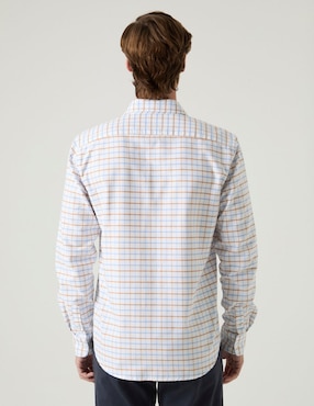 Camisa casual Scotta de algodón manga larga para hombre
