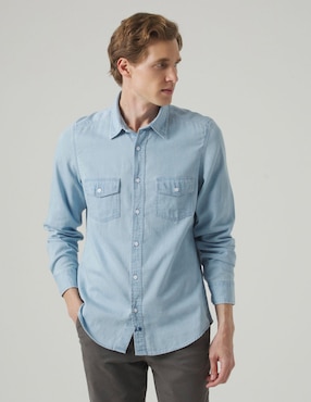 Camisa casual Scotta de algodón manga larga para hombre