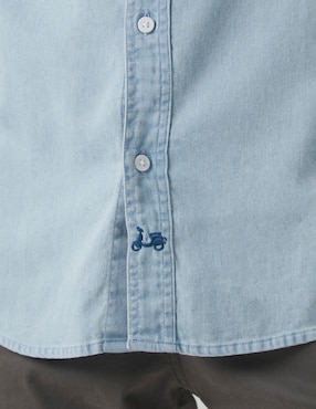 Camisa casual Scotta de algodón manga larga para hombre