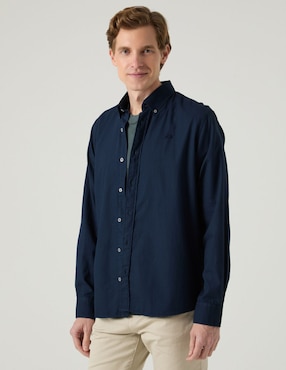 Sobrecamisa casual Scotta de algodón manga larga para hombre
