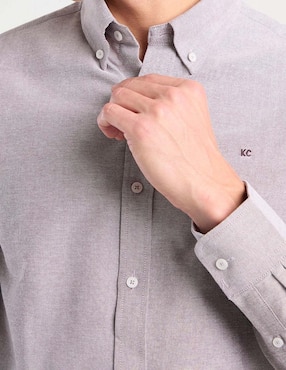 Camisa casual Kenneth Cole de algodón manga larga para hombre