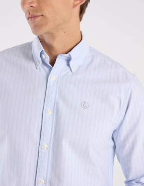 Camisa casual El Ganso de algodón manga larga para hombre
