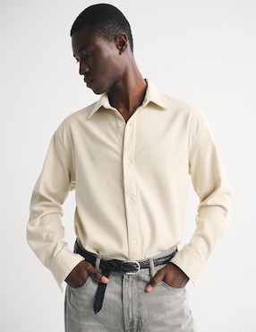 Camisa casual Abercrombie & Fitch de algodón manga larga para hombre