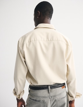 Camisa casual Abercrombie & Fitch de algodón manga larga para hombre