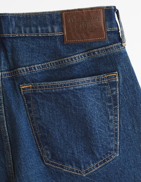 Jeans straight Abercrombie & Fitch KI131-5114-275 lavado obscuro para hombre