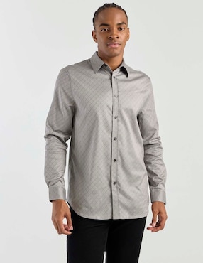 Camisa casual Guess de algodón manga larga para hombre
