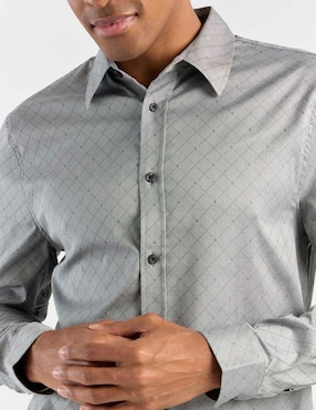 Camisa casual Guess de algodón manga larga para hombre