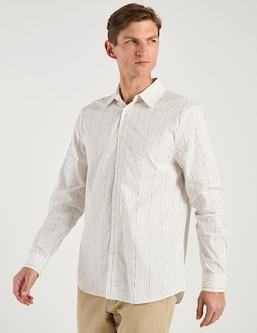 Camisa casual Guess de algodón manga larga para hombre