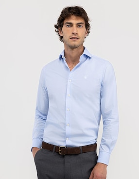 Camisa casual El Ganso de algodón manga larga para hombre