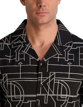 Camisa casual Karl Lagerfeld Paris de algodón manga corta para hombre