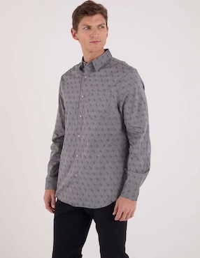 Camisa casual Guess de algodón manga larga para hombre