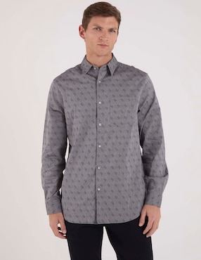 Camisa casual Guess de algodón manga larga para hombre