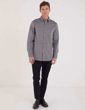Camisa casual Guess de algodón manga larga para hombre