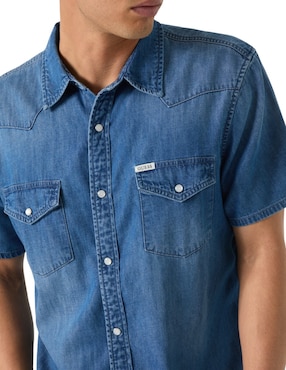 Camisa casual Guess de algodón manga corta para hombre