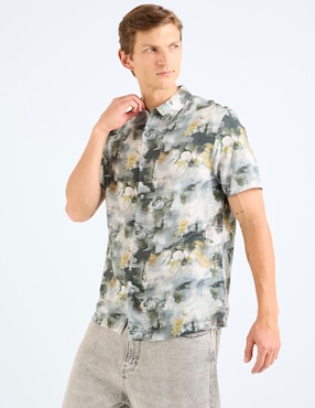 Camisa casual Guess de algodón manga corta para hombre