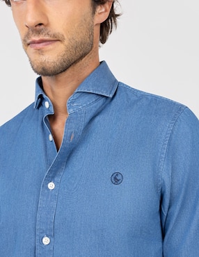 Camisa casual El Ganso algodón manga larga para hombre