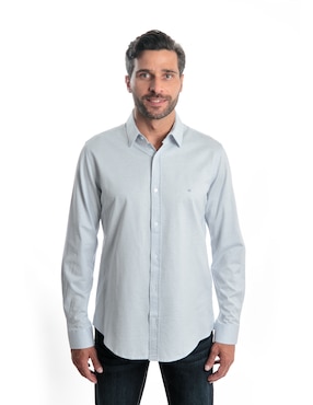 Camisa casual kenneth cole de algodón manga larga para hombre