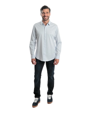 Camisa casual kenneth cole de algodón manga larga para hombre