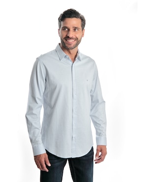 Camisa casual kenneth cole de algodón manga larga para hombre